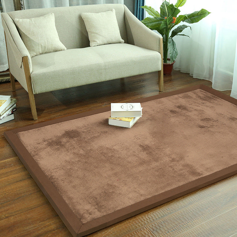 Casual Living Room Rug Multicolor Solid Color Area Carpet Synthetics Easy Care Stain-Resistant Indoor Rug