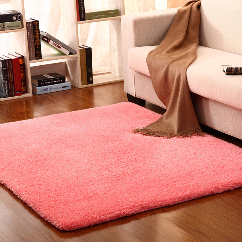Casual Plain Rug Multi Color Polyster Area Rug Non-Slip Backing Easy Care Washable Carpet for Bedroom