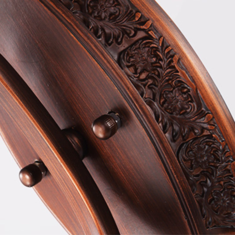 Muro in vetro in vetro glassati a 1 luce Stile vintage rosso marrone con la parete della camera da letto con braccio sinuoso