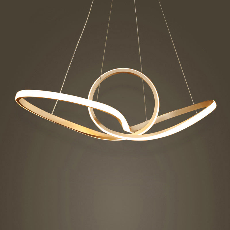 Sospensione a LED LED ACRILICO LIGHT STHEGNO NORDICO LAMONO GOLD LUMINE per soggiorno