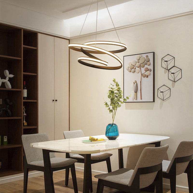 Curva senza soluzione di continuità lampadario a sospensione a LED LIGHT METALLICO Lampadella in stile Nordico nel caffè