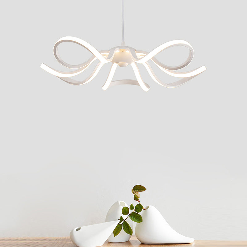 Flower Chandelier Lighting Minimalist Acrylic Restaurant LED Pendant Light in White