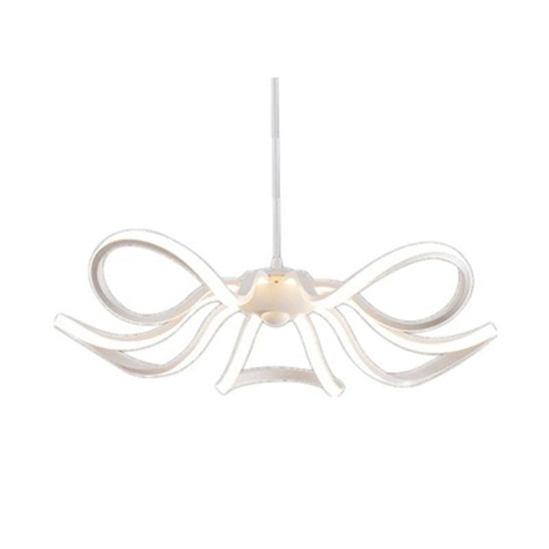 Flower Chandelier Lighting Minimalist Acrylic Restaurant LED Pendant Light in White