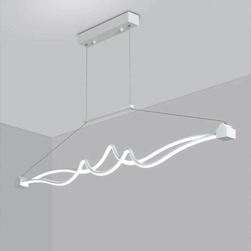 Illuminazione a sospensione con l'isola contorta sala da pranzo metallica contemporanea Luce a soffitto a LED