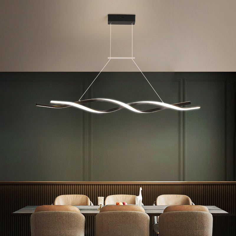Lampada dell'isola intrecciata acrilica in stile Nordico Luce a sospensione a soffitto a LED nero