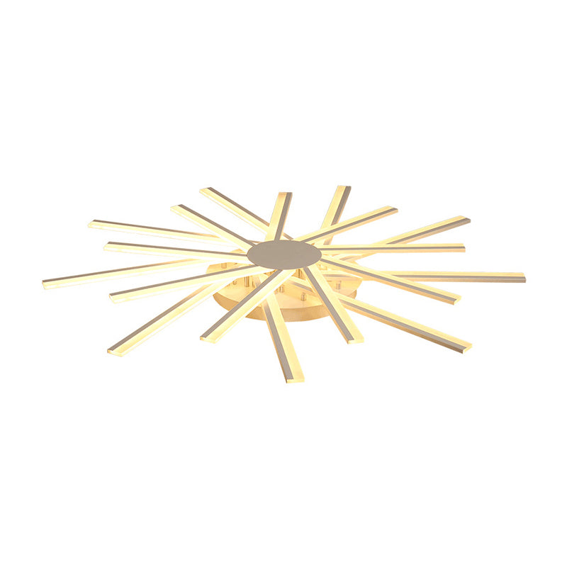 Swirling LED Semi Flush Light Simplicity Acrylic Living Room Ceiling Flush Mount in White