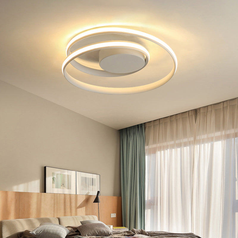 Seamless Curve Bedroom Ceiling Mounted Lighting Aluminum Minimalist LED Flush Mount