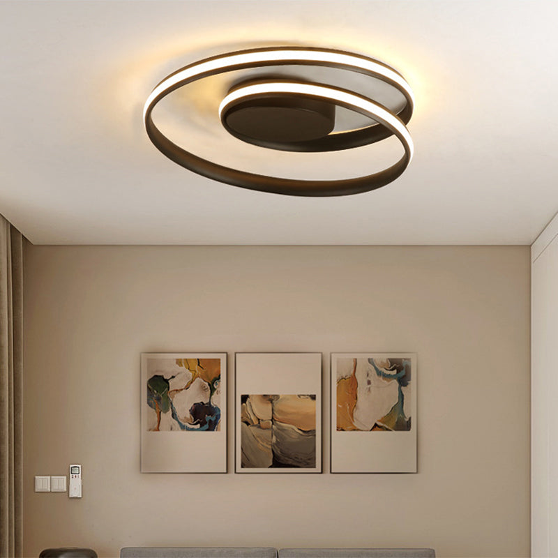 Seamless Curve Bedroom Ceiling Mounted Lighting Aluminum Minimalist LED Flush Mount