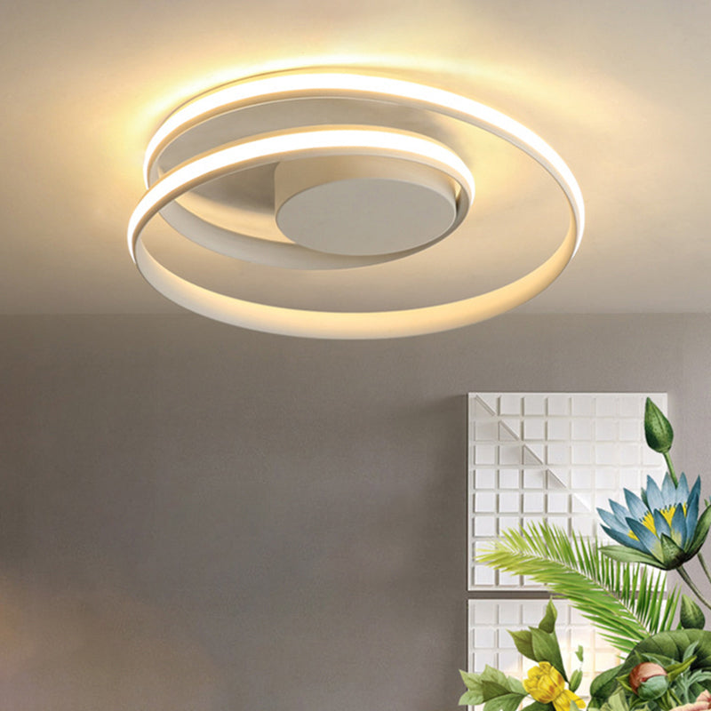 Seamless Curve Bedroom Ceiling Mounted Lighting Aluminum Minimalist LED Flush Mount