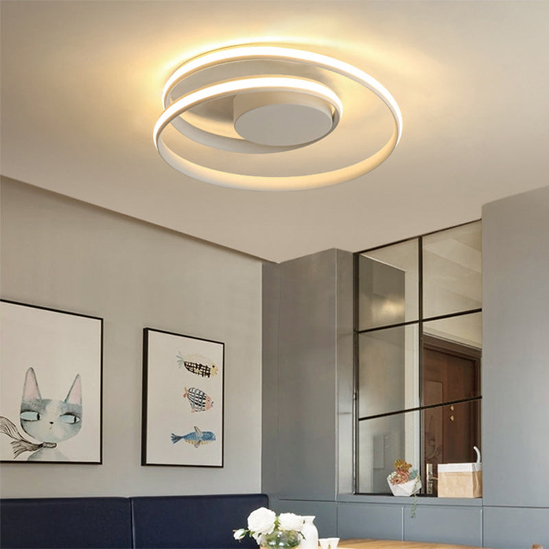 Seamless Curve Bedroom Ceiling Mounted Lighting Aluminum Minimalist LED Flush Mount