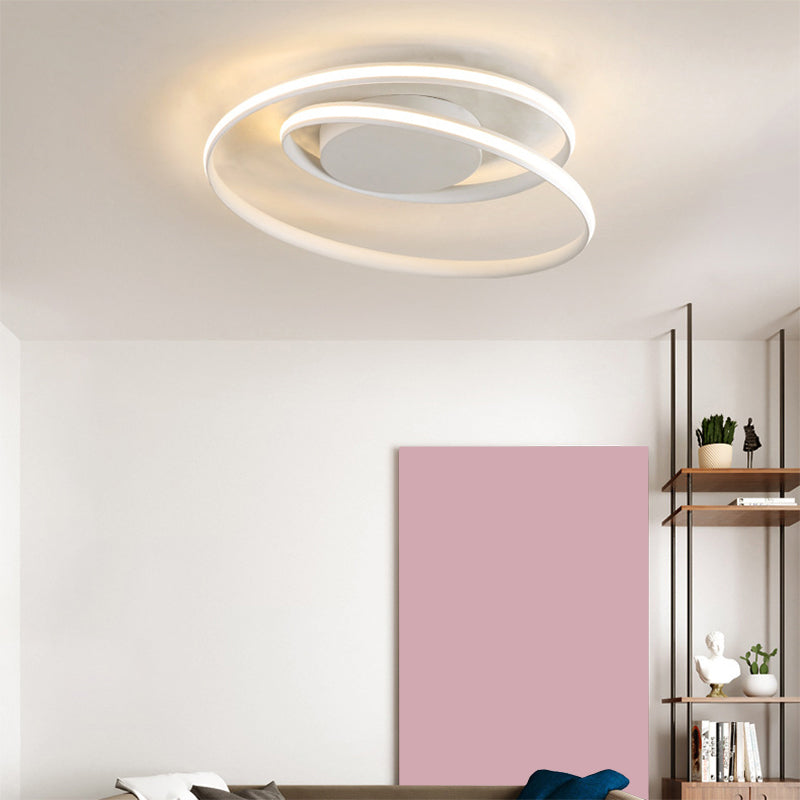 Seamless Curve Bedroom Ceiling Mounted Lighting Aluminum Minimalist LED Flush Mount