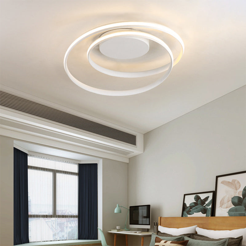 Seamless Curve Bedroom Ceiling Mounted Lighting Aluminum Minimalist LED Flush Mount