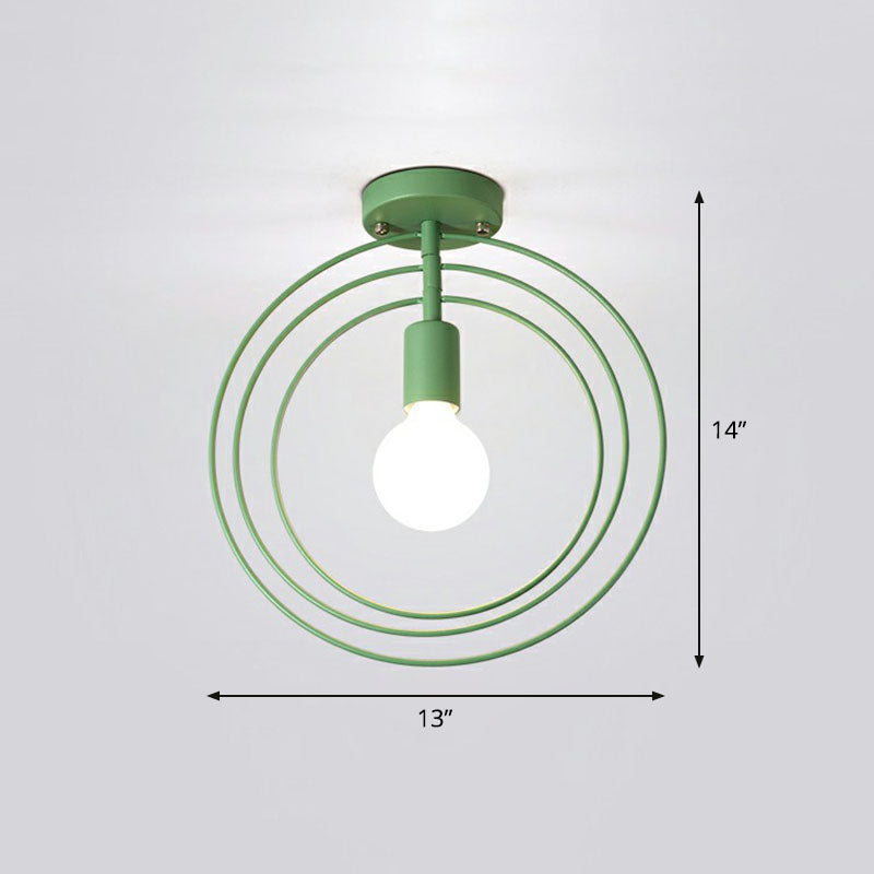 Apparecchio da incasso a semi-incasso a 1 luce con illuminazione in ferro geometrico stile retrò per corridoio