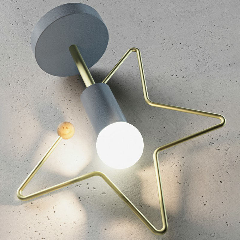 Lámpara de techo semi empotrada metálica geométrica, accesorio de iluminación de montaje empotrado para pasillo vintage de 1 luz