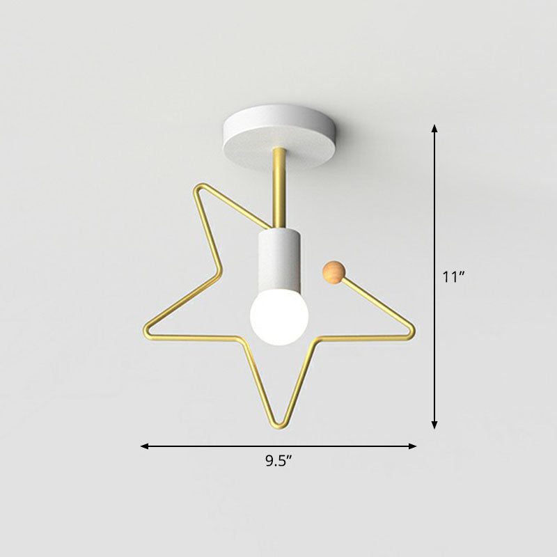 Lámpara de techo semi empotrada metálica geométrica, accesorio de iluminación de montaje empotrado para pasillo vintage de 1 luz