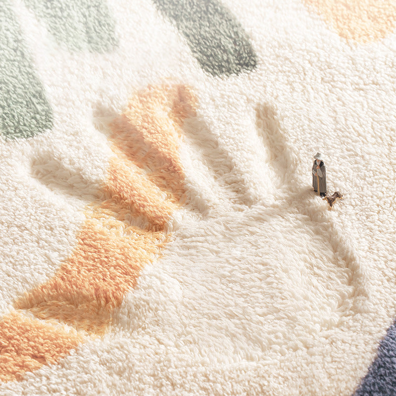 Relaxing Geo Print Rug Multi Colored Synthetics Area Rug Anti-Slip Machine Washable Carpet for Bedroom