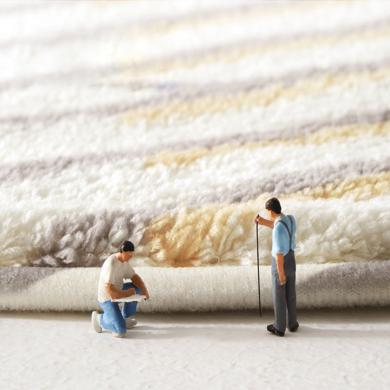 Relaxing Geo Print Rug Multi Colored Synthetics Area Rug Anti-Slip Machine Washable Carpet for Bedroom