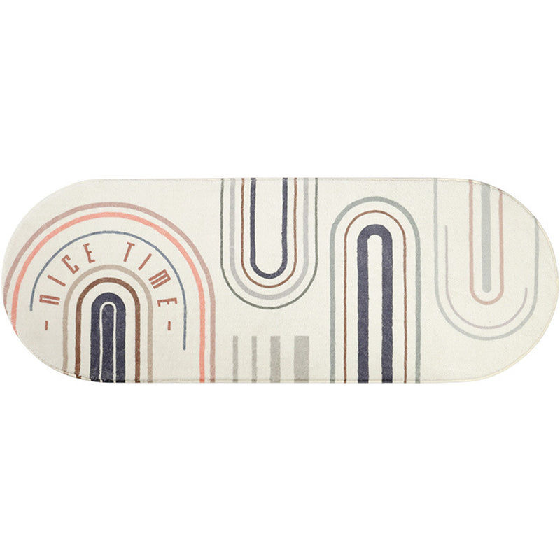 Relaxing Geo Print Rug Multi Colored Synthetics Area Rug Anti-Slip Machine Washable Carpet for Bedroom