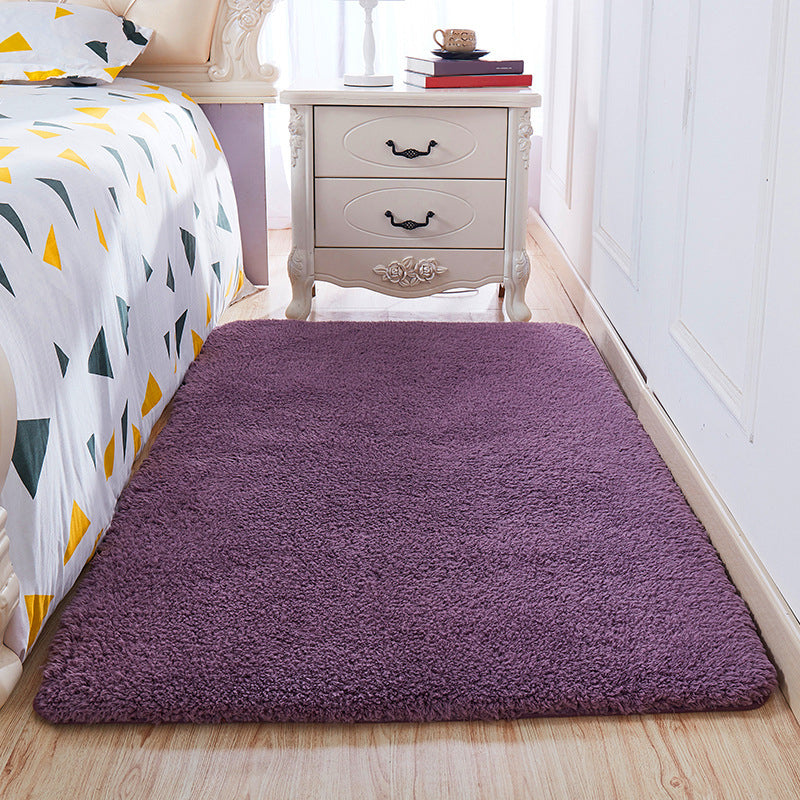 Casual Room Rug Multi-Color Solid Color Area Carpet Cotton Non-Slip Backing Washable Easy Care Rug