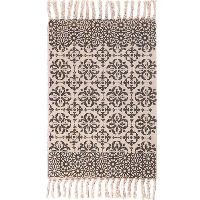 Tappeto a sud -ovest del tappeto a più colori a stampa geometrica tappeto in lavatrice in lavatrice con frangia