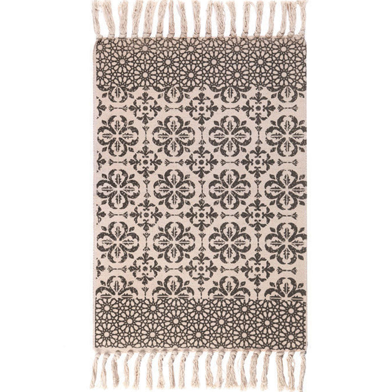 Tapis de chambre à coucher sud-ouest Tapis géométrique multi-couleurs Tapis en polypropylène Tapis lavable avec frange