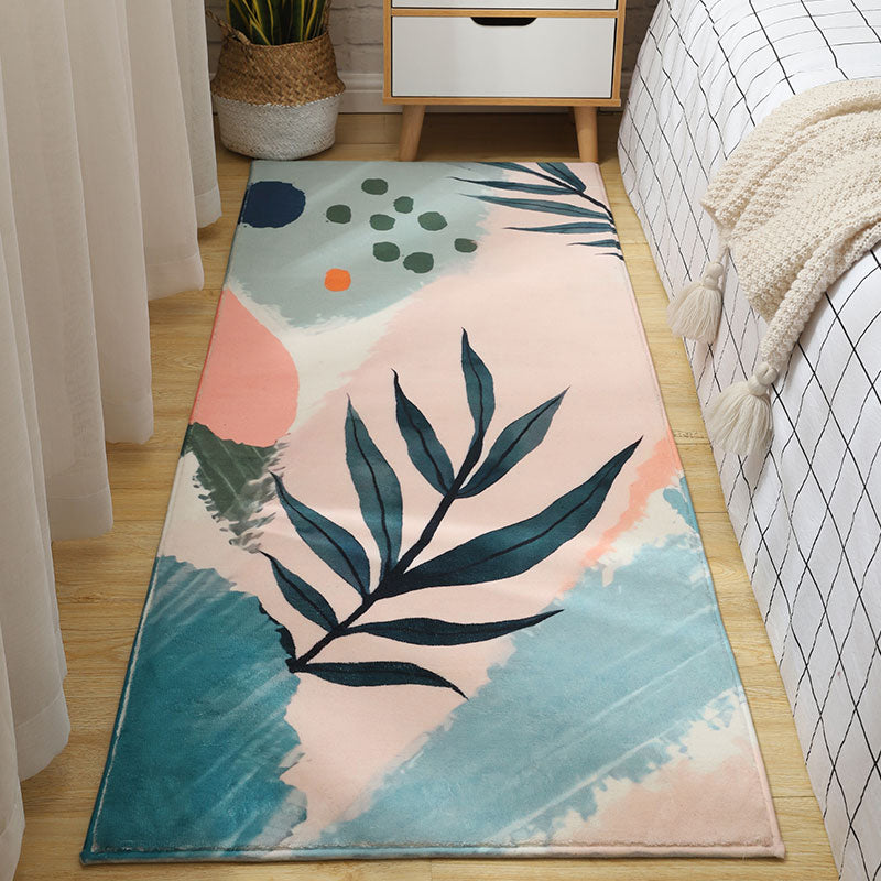 Nordic Home Decoration Rug Multi Color Country Print Carpet Anti-Slip Backing Easy Care Rug
