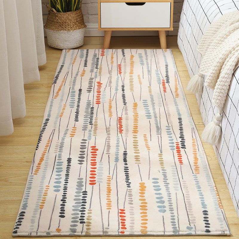 Nordic Home Decoration Rug Multi Color Country Print Carpet Anti-Slip Backing Easy Care Rug