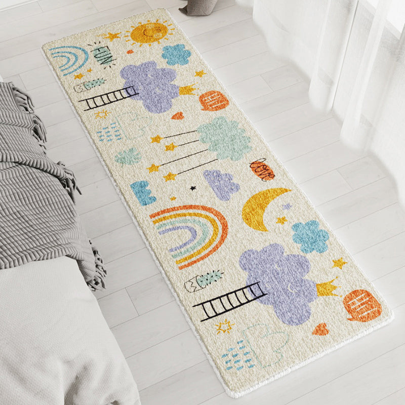 Modern Fairy Tale Rug Multi Color Blended Carpet Pet Friendly Easy Care Washable Indoor Rug for Bedroom