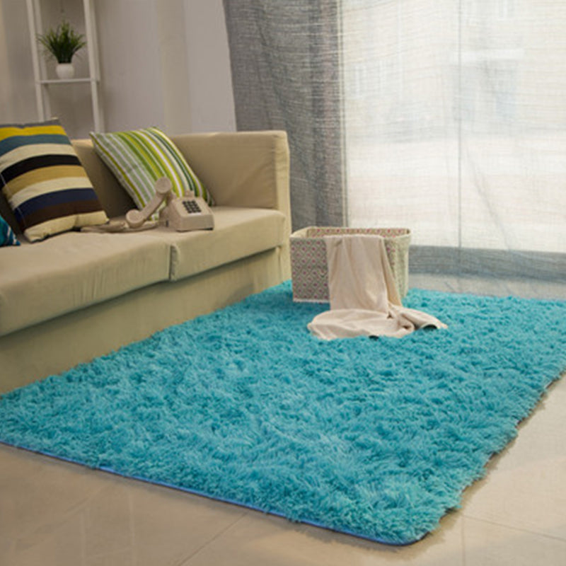 Casual Living Room Rug Multi-Colored Solid Rug Polypropylene Non-Slip Pet Friendly Area Carpet