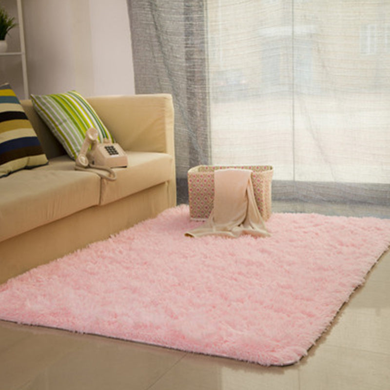Casual Living Room Rug Multi-Colored Solid Rug Polypropylene Non-Slip Pet Friendly Area Carpet