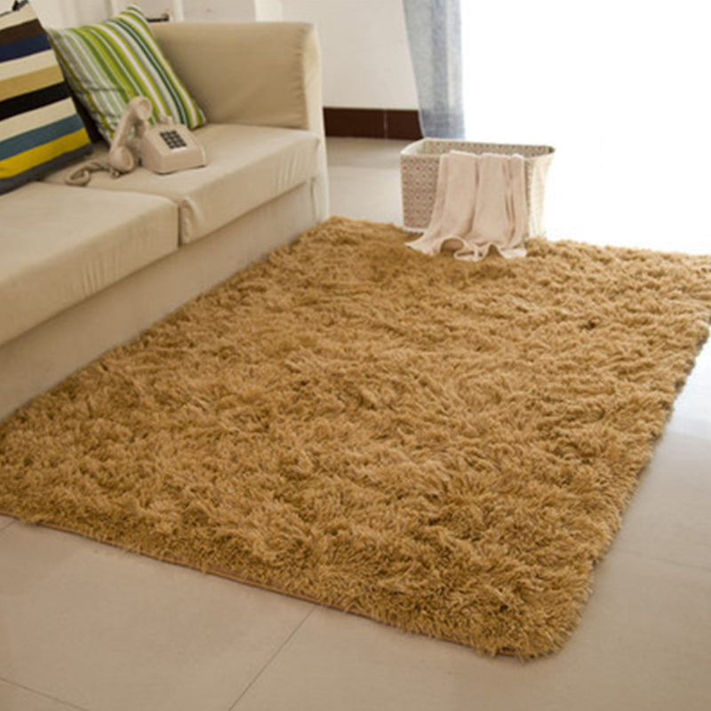 Casual Living Room Rug Multi-Colored Solid Rug Polypropylene Non-Slip Pet Friendly Area Carpet