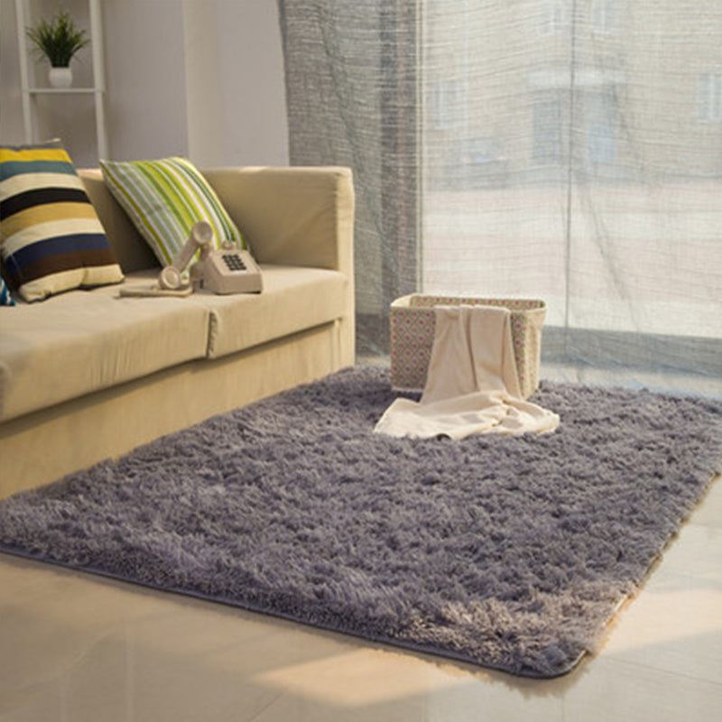Casual Living Room Rug Multi-Colored Solid Rug Polypropylene Non-Slip Pet Friendly Area Carpet