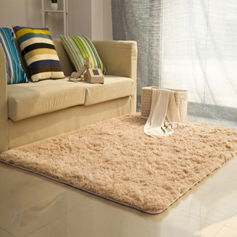 Casual Living Room Rug Multi-Colored Solid Rug Polypropylene Non-Slip Pet Friendly Area Carpet