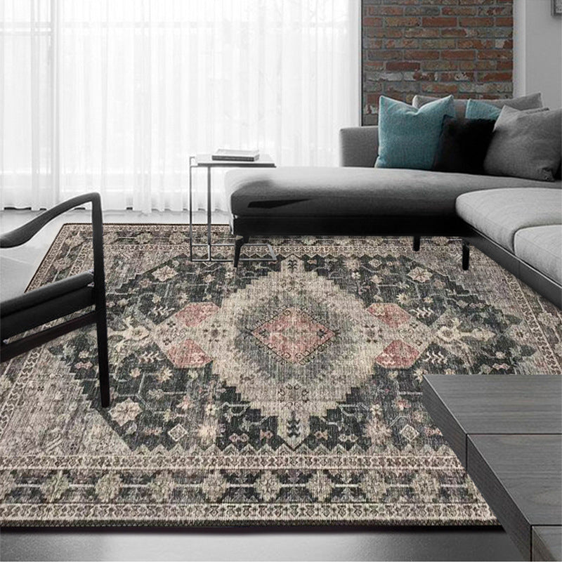 Multi Colored Americana Rug Polyster Printed Indoor Rug Anti-Slip Pet Friendly Washable Carpet for Parlor