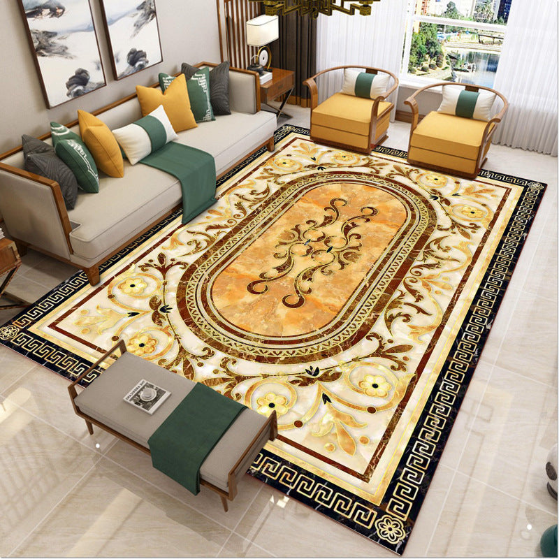 Luxury Southwestern Rug Multicolor Flower Printed Carpet Pet Friendly Easy Care Washable Rug for Parlor