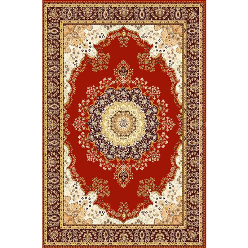 Vintage-Teppich mit mehrfarbigem Blumenmuster, Polyster, Teppich für den westlichen Bereich, rutschfest, haustierfreundlich, pflegeleichter Teppich für Heimdekoration