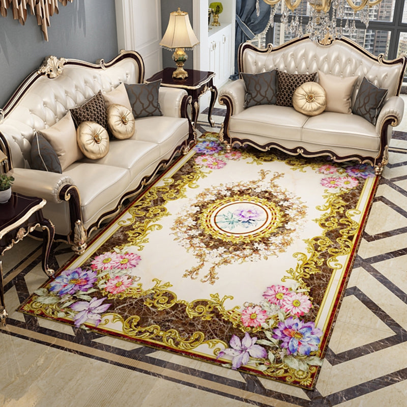 Multi-kleuren bloemenpatroon Tapijten Polypropyleen Retro binnen Tapijt niet-slip achterste rugmachine Wasbaar tapijt voor salon
