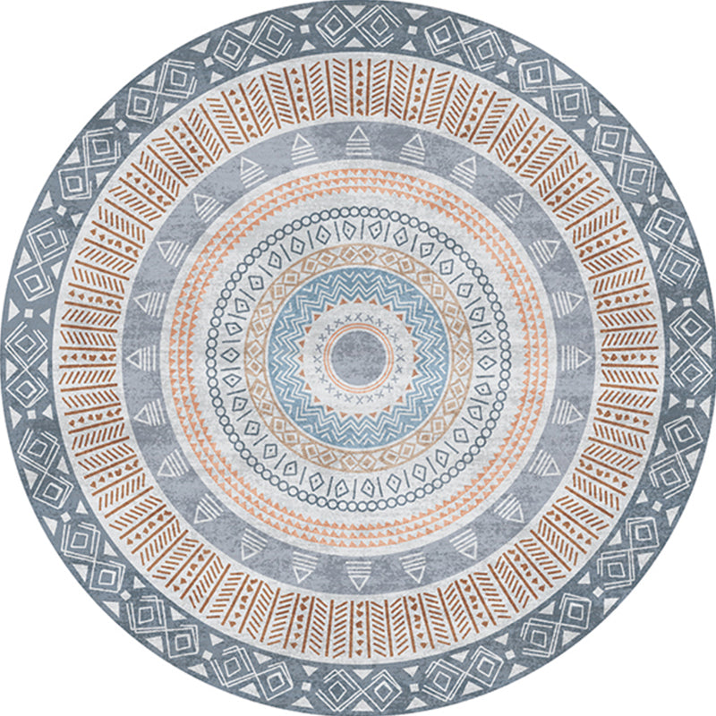 Multi Colored Moroccan Rug Polypropylene Tribal Print Carpet Non-Slip Backing Pet Friendly Indoor Rug for Bedroom