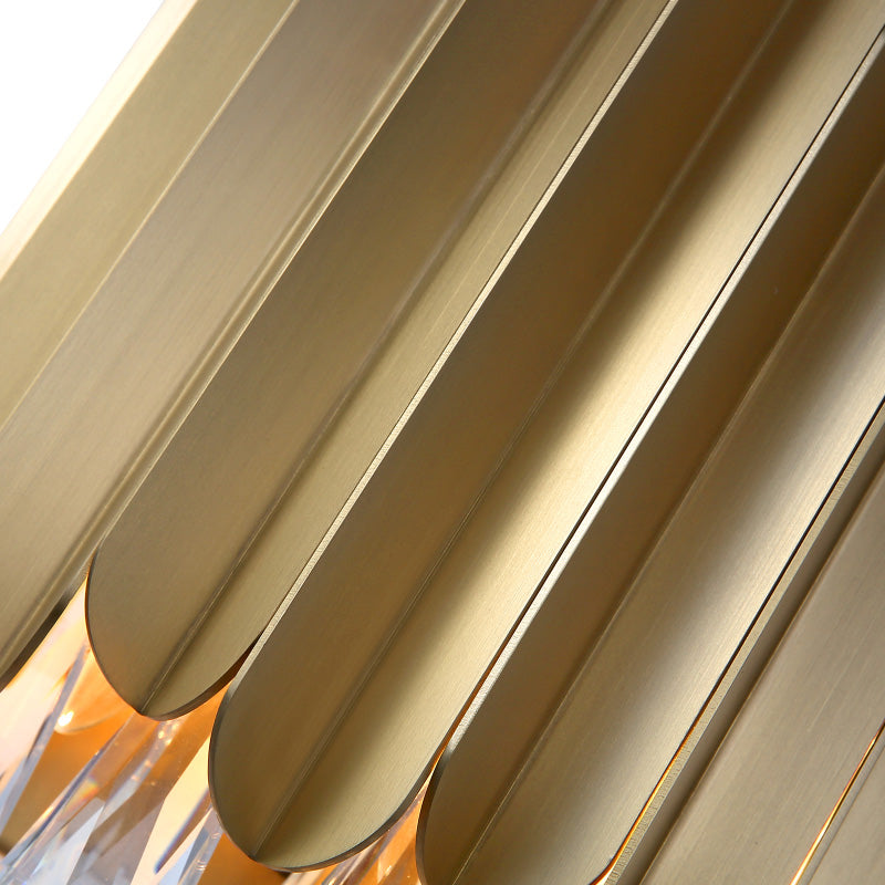 Lámpara de pared prisma estilo contemporáneo cristal transparente 1 luz de acabado de latón iluminación de pared para sala de estar