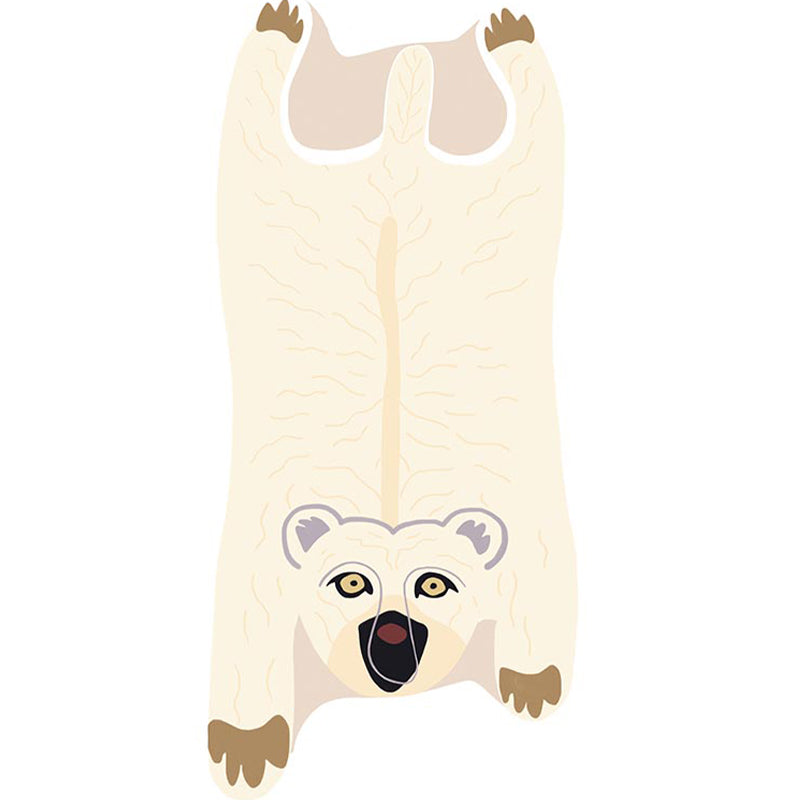 Irregular Shape Animal Skin Rug Multicolor Casual Carpet Polyster Anti-Slip Backing Washable Rug for Kids