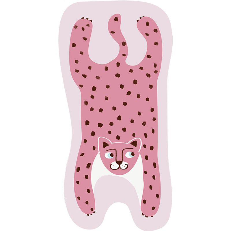 Irregular Shape Animal Skin Rug Multicolor Casual Carpet Polyster Anti-Slip Backing Washable Rug for Kids