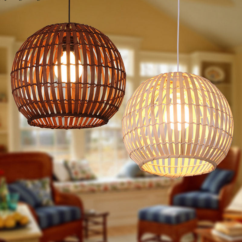 Asie du Sud-Est Globe Globe Light Bamboo Single Restaurant suspension