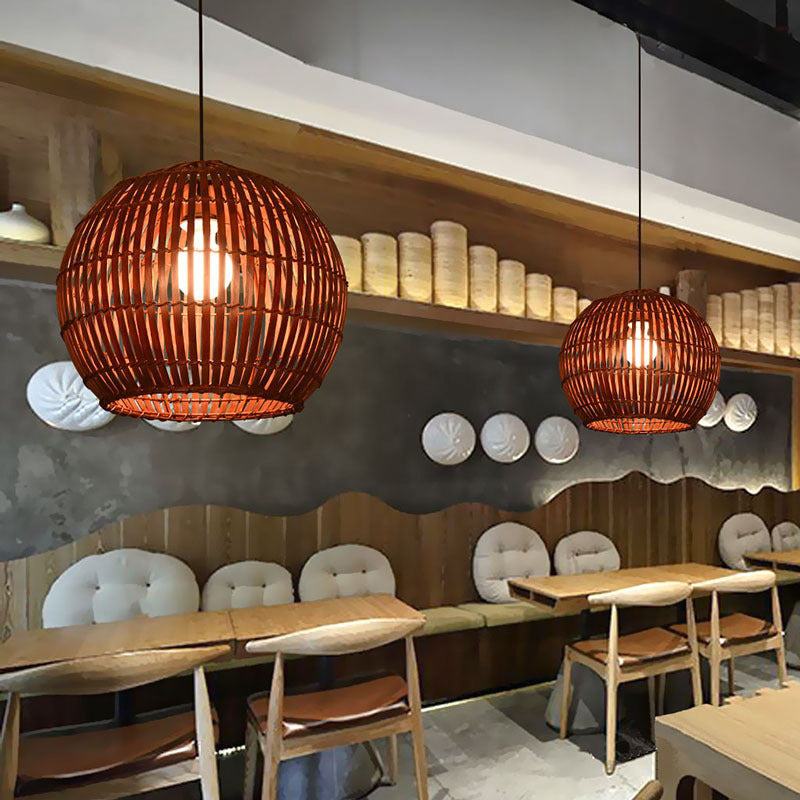 Asie du Sud-Est Globe Globe Light Bamboo Single Restaurant suspension