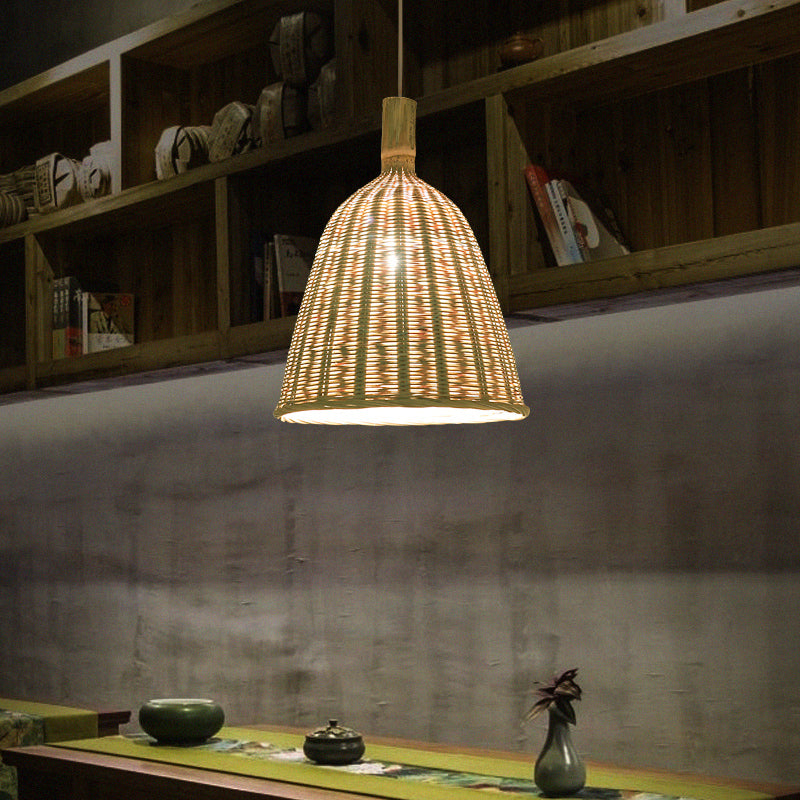 Funnel Tea Room Suspension Light Bamboo Simplicity Light Segret a sospensione in legno