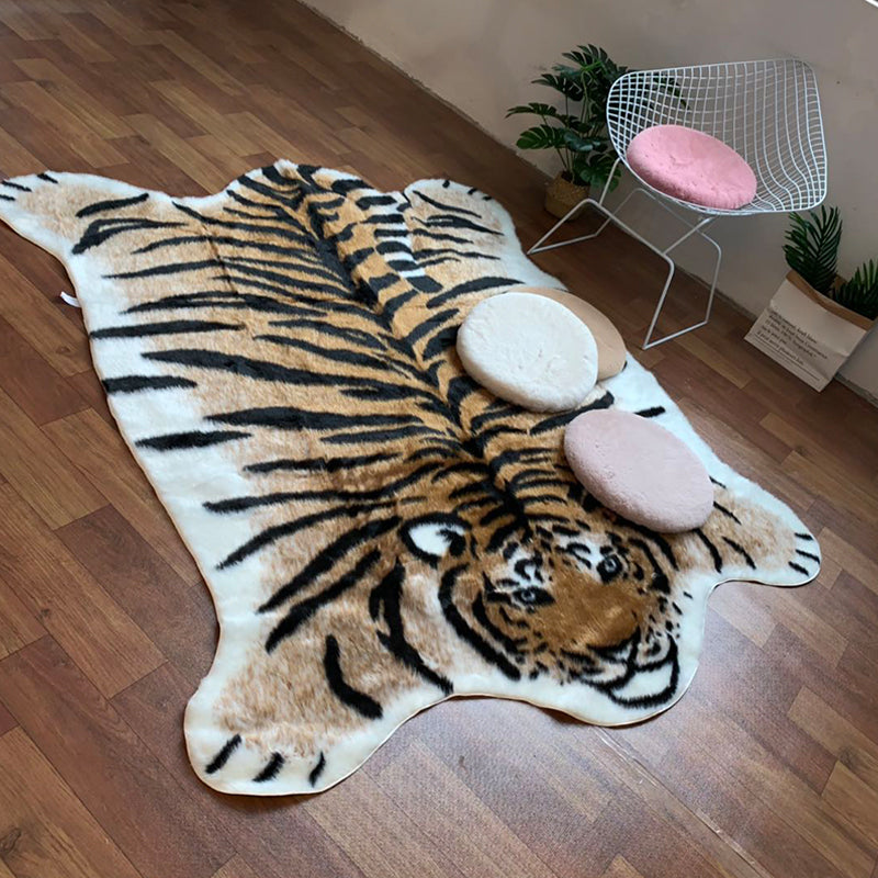 Mehrfarbiger, einzigartiger Teppich, Acryl-Teppich mit Tierhautmuster, pflegeleichter, maschinenwaschbarer Teppich zur Dekoration