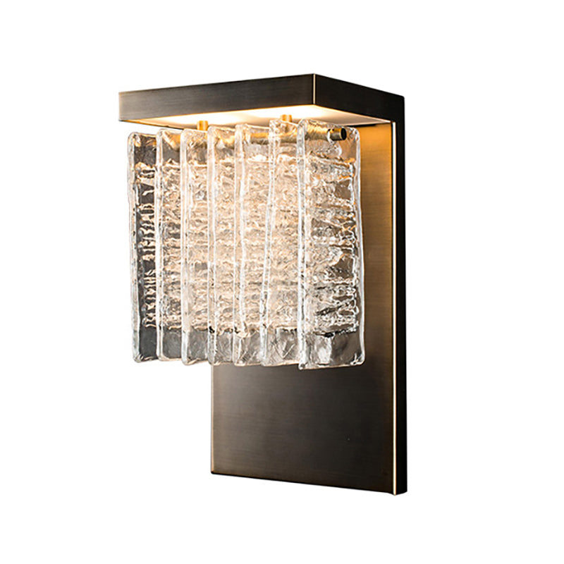 Rettangolo backplate wall doconce moderno stile metallo a led sconce illuminazione con prisma cristallo chiaro