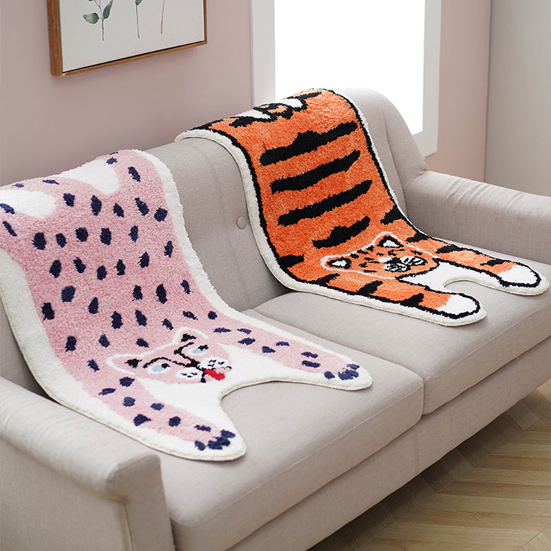 Tapis Unique multicolore en fibre super fine, imprimé peau d'animal, antidérapant, facile d'entretien, pour chambre à coucher