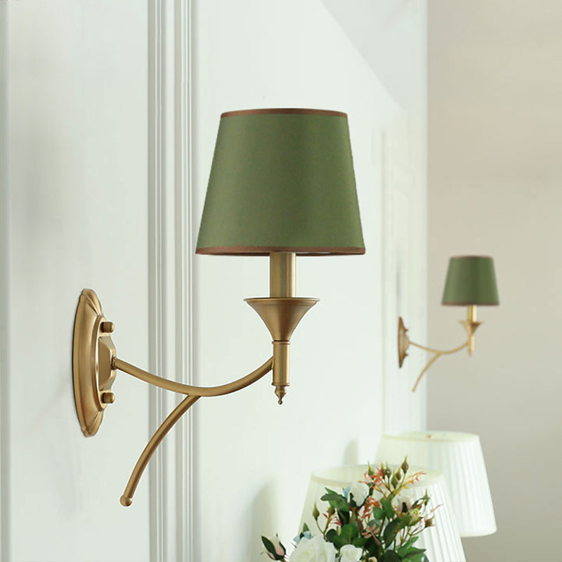 Retro -stijl taps toelopende tint wandmontage lichte stof wandlamp barmant voor gang