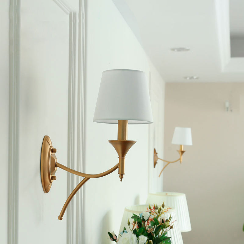 Retro -stijl taps toelopende tint wandmontage lichte stof wandlamp barmant voor gang