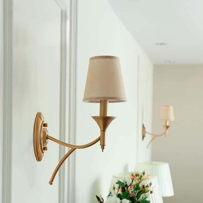 Retro -stijl taps toelopende tint wandmontage lichte stof wandlamp barmant voor gang